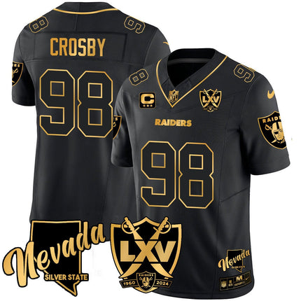 Men's Raiders 2024 Vapor Limited Gold Jersey - 65th Anniversary - All Stitched LVRAI_KDZ - KINDOZY