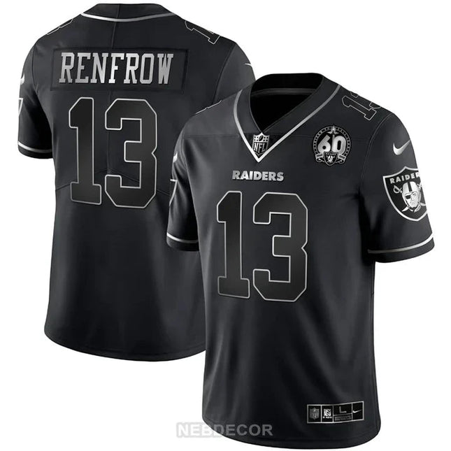 MEN'S RAIDERS 60TH SEASON PATCH GOLD & SPLIT JERSEY - ALL STITCHED LVRAI_KDZ - KINDOZY
