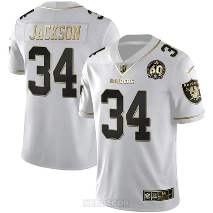 MEN'S RAIDERS 60TH SEASON PATCH GOLD & SPLIT JERSEY - ALL STITCHED LVRAI_KDZ - KINDOZY