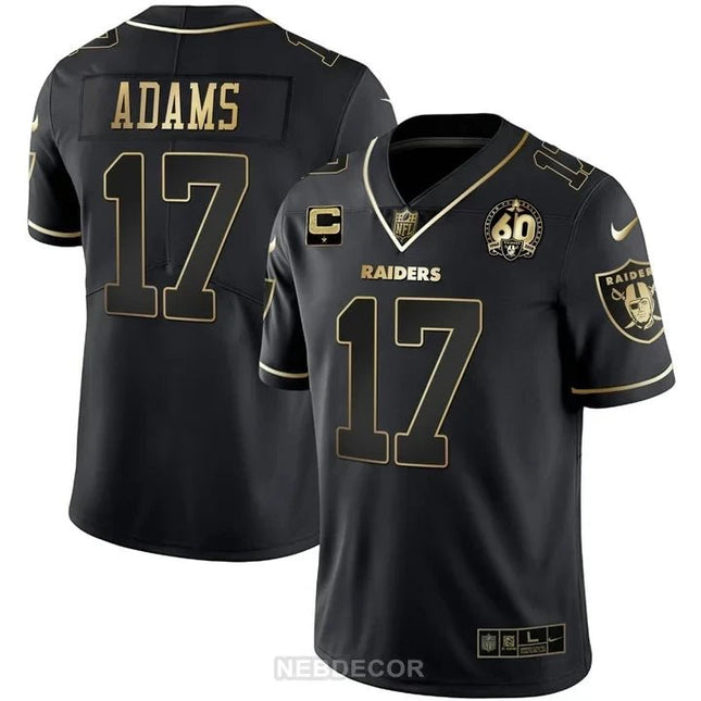 MEN'S RAIDERS 60TH SEASON PATCH GOLD & SPLIT JERSEY - ALL STITCHED LVRAI_KDZ - KINDOZY