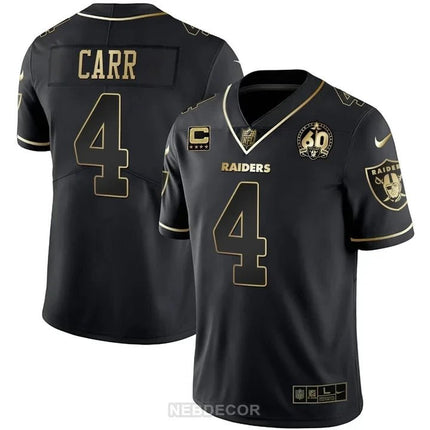 MEN'S RAIDERS 60TH SEASON PATCH GOLD & SPLIT JERSEY - ALL STITCHED LVRAI_KDZ - KINDOZY