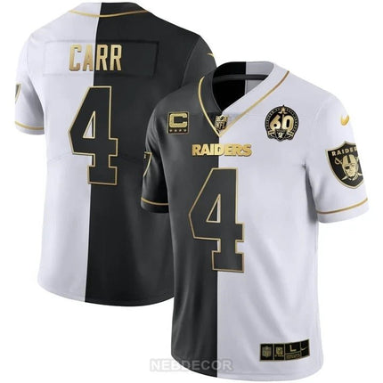 MEN'S RAIDERS 60TH SEASON PATCH GOLD & SPLIT JERSEY - ALL STITCHED LVRAI_KDZ - KINDOZY