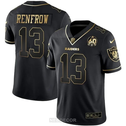 MEN'S RAIDERS 60TH SEASON PATCH GOLD & SPLIT JERSEY - ALL STITCHED LVRAI_KDZ - KINDOZY