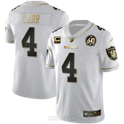 MEN'S RAIDERS 60TH SEASON PATCH GOLD & SPLIT JERSEY - ALL STITCHED LVRAI_KDZ - KINDOZY