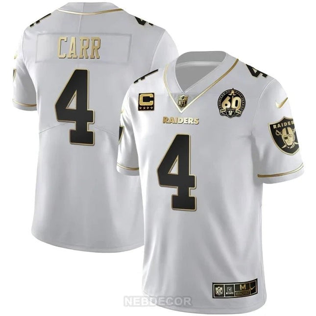 MEN'S RAIDERS 60TH SEASON PATCH GOLD & SPLIT JERSEY - ALL STITCHED LVRAI_KDZ - KINDOZY