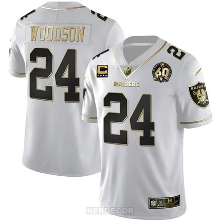 MEN'S RAIDERS 60TH SEASON PATCH GOLD & SPLIT JERSEY - ALL STITCHED LVRAI_KDZ - KINDOZY
