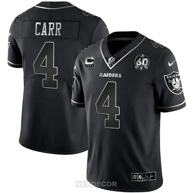 MEN'S RAIDERS 60TH SEASON PATCH GOLD & SPLIT JERSEY - ALL STITCHED LVRAI_KDZ - KINDOZY