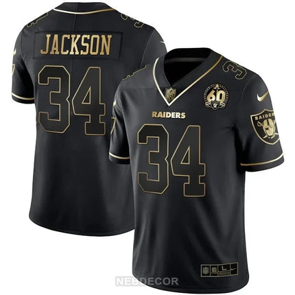 MEN'S RAIDERS 60TH SEASON PATCH GOLD & SPLIT JERSEY - ALL STITCHED LVRAI_KDZ - KINDOZY