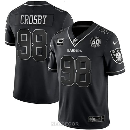 MEN'S RAIDERS 60TH SEASON PATCH GOLD & SPLIT JERSEY - ALL STITCHED LVRAI_KDZ - KINDOZY