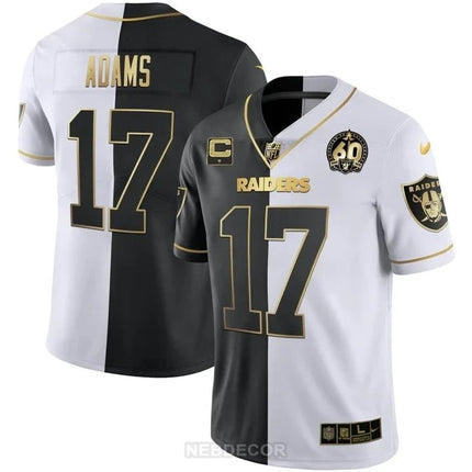 MEN'S RAIDERS 60TH SEASON PATCH GOLD & SPLIT JERSEY - ALL STITCHED LVRAI_KDZ - KINDOZY