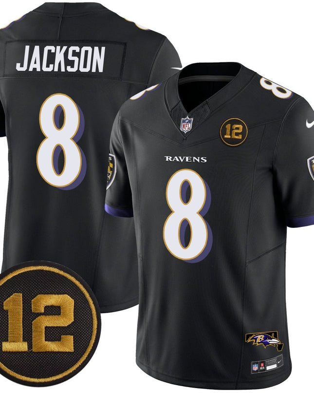 Men's Ravens Jacoby Jones Patch Vapor Limited Jersey - All Stitched BALRAV_KDZ - KINDOZY