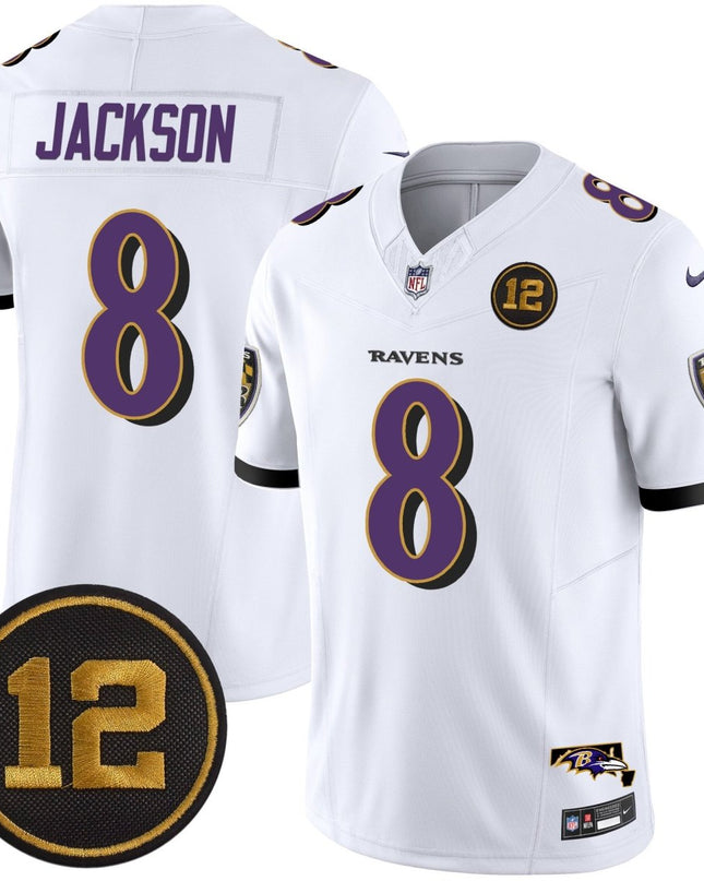 Men's Ravens Jacoby Jones Patch Vapor Limited Jersey - All Stitched BALRAV_KDZ - KINDOZY