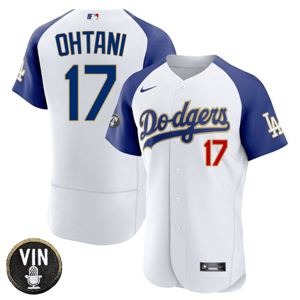 Men's Shohei Ohtani Los Angeles Dodgers Vin Scully Patch Jersey - All Stitched - KINDOZY