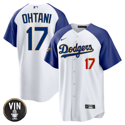 Men's Shohei Ohtani Los Angeles Dodgers Vin Scully Patch Jersey - All Stitched - KINDOZY