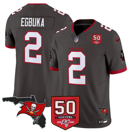 Men's Tampa Bay Buccaneers 50th Season Patch Vapor Limited Jersey - All Stitched TBBUC_KDZ - KINDOZY