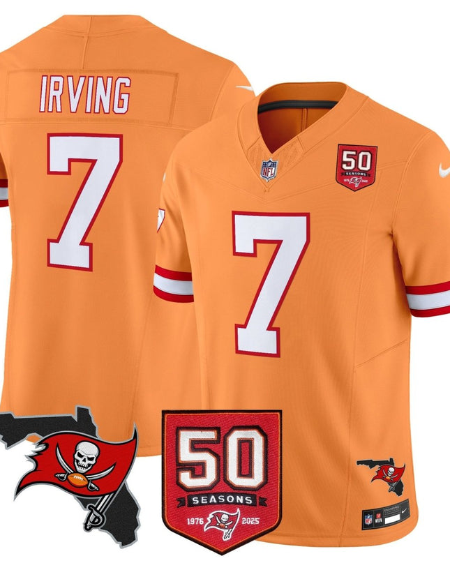 Men's Tampa Bay Buccaneers 50th Season Patch Vapor Limited Jersey - All Stitched TBBUC_KDZ - KINDOZY