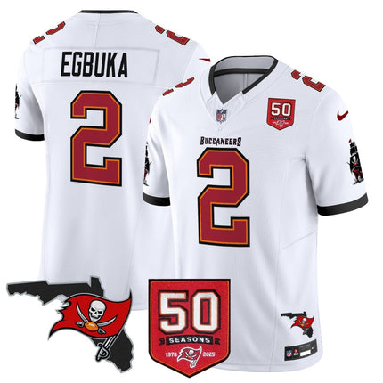 Men's Tampa Bay Buccaneers 50th Season Patch Vapor Limited Jersey - All Stitched TBBUC_KDZ - KINDOZY