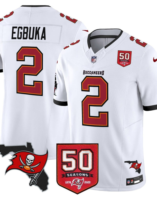 Men's Tampa Bay Buccaneers 50th Season Patch Vapor Limited Jersey - All Stitched TBBUC_KDZ - KINDOZY