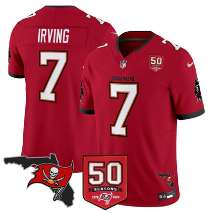 Men's Tampa Bay Buccaneers 50th Season Patch Vapor Limited Jersey - All Stitched TBBUC_KDZ - KINDOZY
