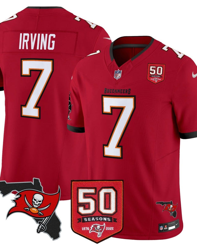 Men's Tampa Bay Buccaneers 50th Season Patch Vapor Limited Jersey - All Stitched TBBUC_KDZ - KINDOZY