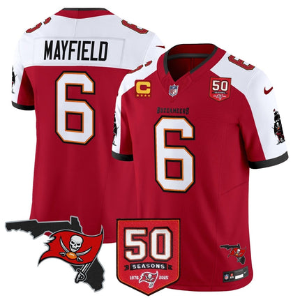 Men's Tampa Bay Buccaneers 50th Season Patch Vapor Limited Jersey - All Stitched TBBUC_KDZ - KINDOZY