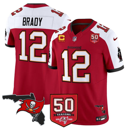 Men's Tampa Bay Buccaneers 50th Season Patch Vapor Limited Jersey - All Stitched TBBUC_KDZ - KINDOZY