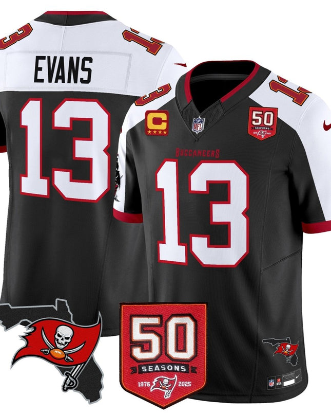 Men's Tampa Bay Buccaneers 50th Season Patch Vapor Limited Jersey - All Stitched TBBUC_KDZ - KINDOZY