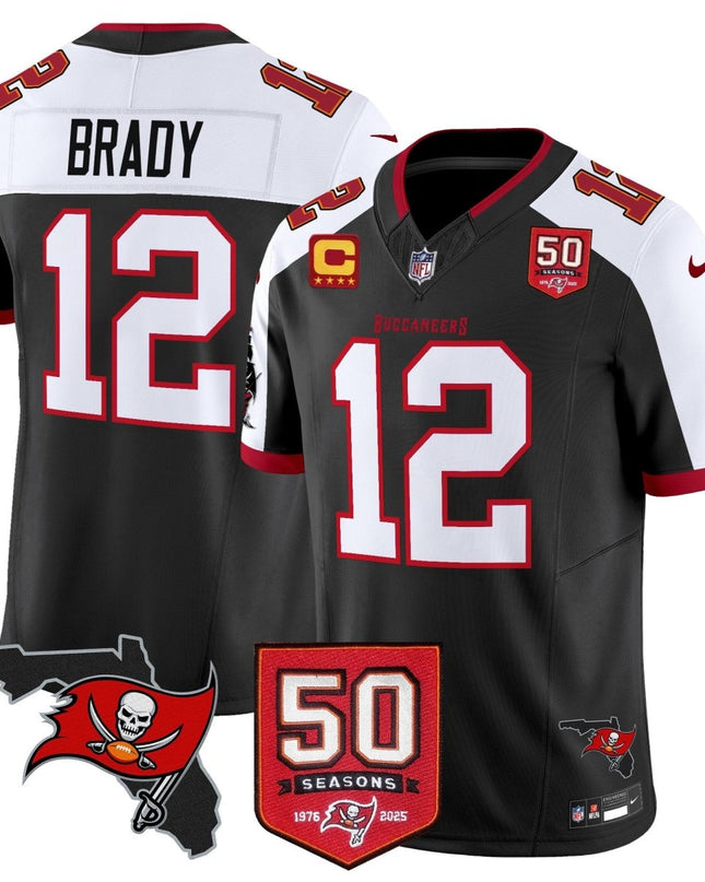Men's Tampa Bay Buccaneers 50th Season Patch Vapor Limited Jersey - All Stitched TBBUC_KDZ - KINDOZY