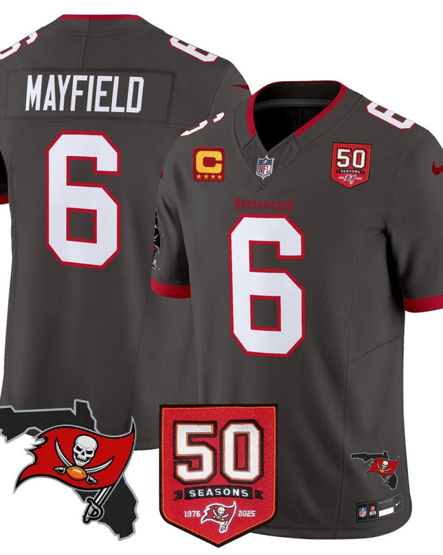 Men's Tampa Bay Buccaneers 50th Season Patch Vapor Limited Jersey - All Stitched TBBUC_KDZ - KINDOZY