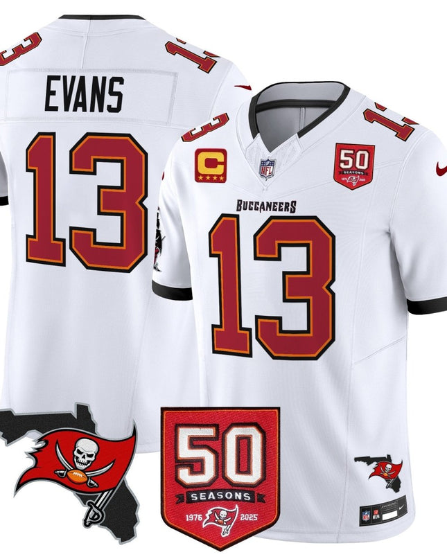 Men's Tampa Bay Buccaneers 50th Season Patch Vapor Limited Jersey - All Stitched TBBUC_KDZ - KINDOZY