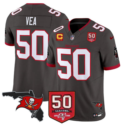 Men's Tampa Bay Buccaneers 50th Season Patch Vapor Limited Jersey - All Stitched TBBUC_KDZ - KINDOZY