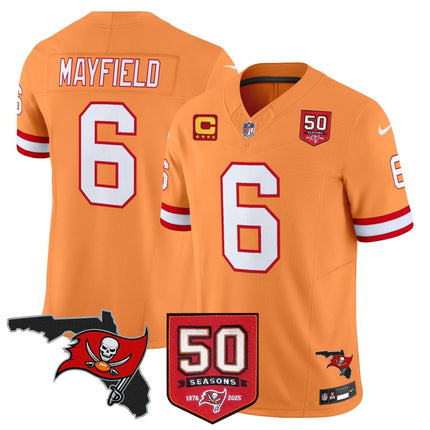 Men's Tampa Bay Buccaneers 50th Season Patch Vapor Limited Jersey - All Stitched TBBUC_KDZ - KINDOZY