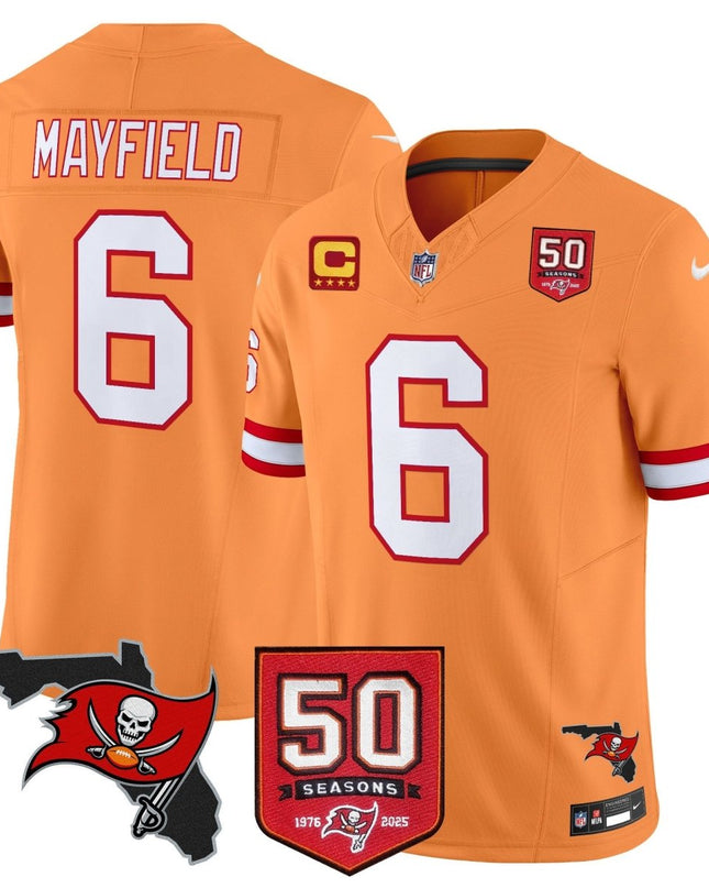 Men's Tampa Bay Buccaneers 50th Season Patch Vapor Limited Jersey - All Stitched TBBUC_KDZ - KINDOZY