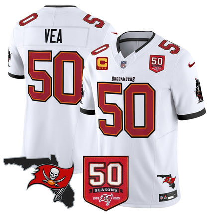 Men's Tampa Bay Buccaneers 50th Season Patch Vapor Limited Jersey - All Stitched TBBUC_KDZ - KINDOZY