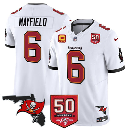 Men's Tampa Bay Buccaneers 50th Season Patch Vapor Limited Jersey - All Stitched TBBUC_KDZ - KINDOZY