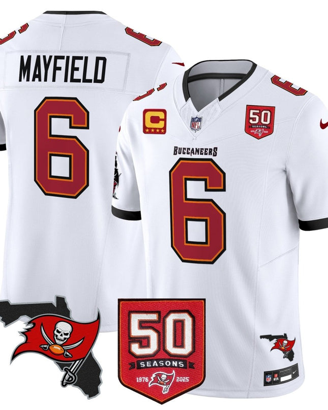 Men's Tampa Bay Buccaneers 50th Season Patch Vapor Limited Jersey - All Stitched TBBUC_KDZ - KINDOZY