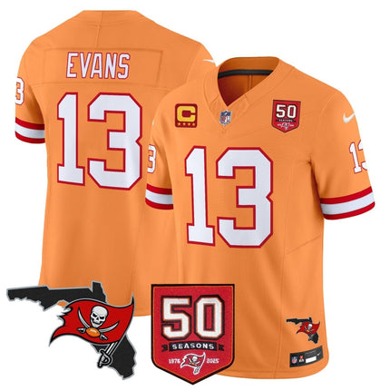 Men's Tampa Bay Buccaneers 50th Season Patch Vapor Limited Jersey - All Stitched TBBUC_KDZ - KINDOZY