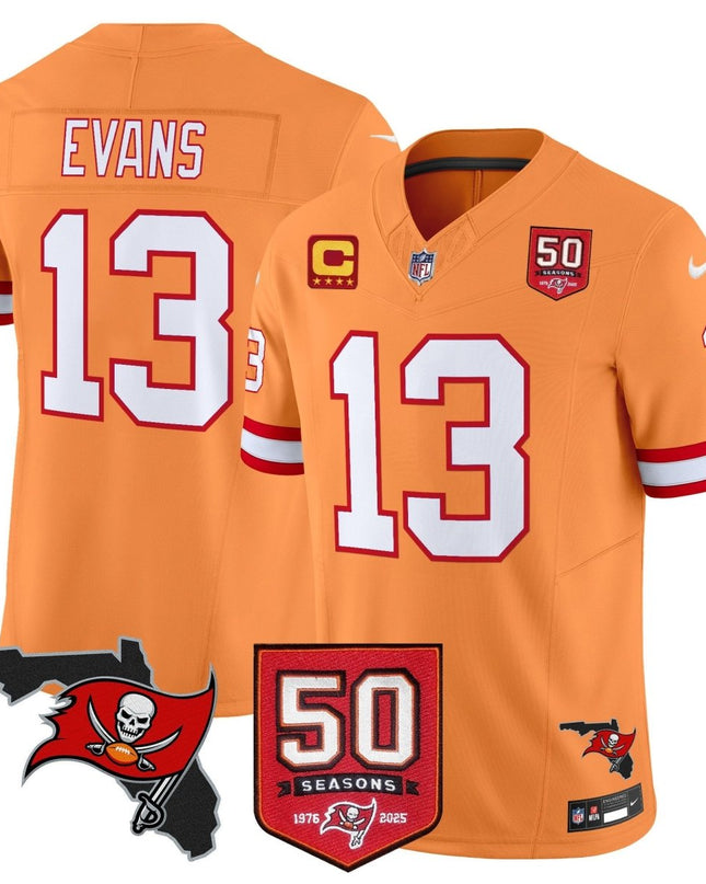 Men's Tampa Bay Buccaneers 50th Season Patch Vapor Limited Jersey - All Stitched TBBUC_KDZ - KINDOZY