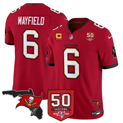 Men's Tampa Bay Buccaneers 50th Season Patch Vapor Limited Jersey - All Stitched TBBUC_KDZ - KINDOZY