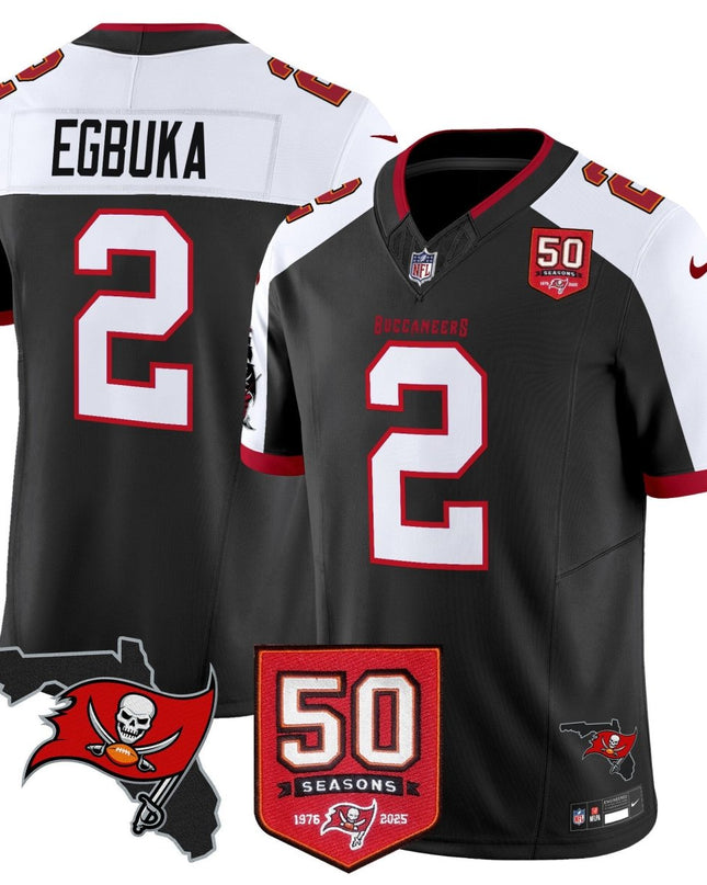Men's Tampa Bay Buccaneers 50th Season Patch Vapor Limited Jersey - All Stitched TBBUC_KDZ - KINDOZY
