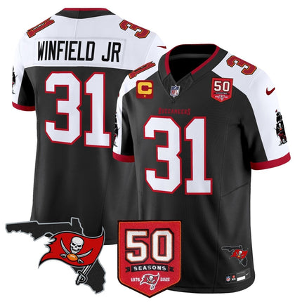 Men's Tampa Bay Buccaneers 50th Season Patch Vapor Limited Jersey - All Stitched TBBUC_KDZ - KINDOZY