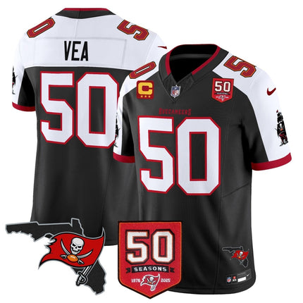 Men's Tampa Bay Buccaneers 50th Season Patch Vapor Limited Jersey - All Stitched TBBUC_KDZ - KINDOZY