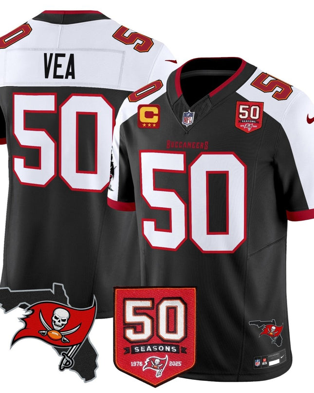 Men's Tampa Bay Buccaneers 50th Season Patch Vapor Limited Jersey - All Stitched TBBUC_KDZ - KINDOZY