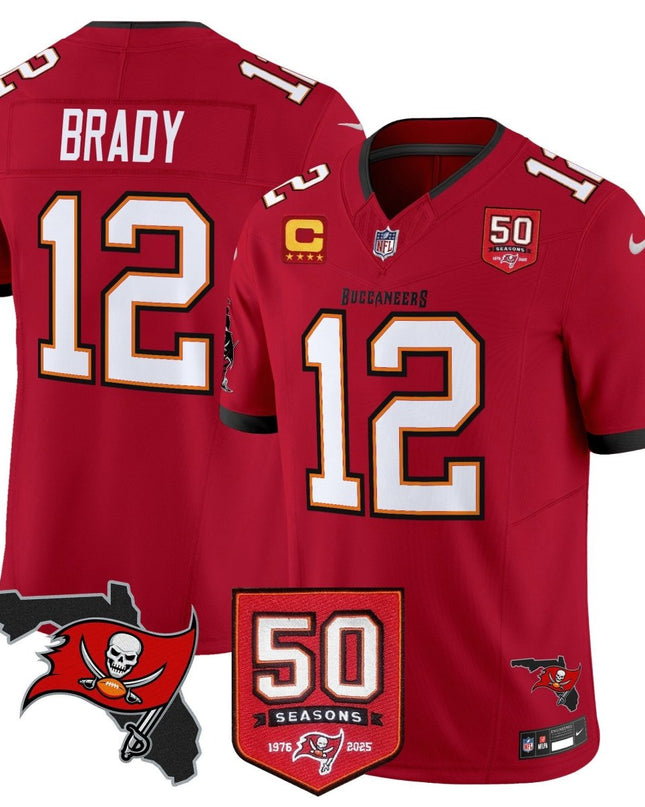Men's Tampa Bay Buccaneers 50th Season Patch Vapor Limited Jersey - All Stitched TBBUC_KDZ - KINDOZY