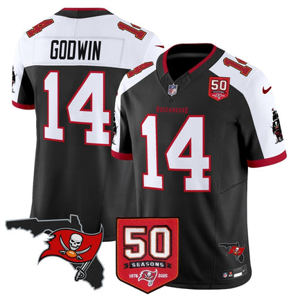 Men's Tampa Bay Buccaneers 50th Season Patch Vapor Limited Jersey - All Stitched TBBUC_KDZ - KINDOZY