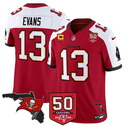 Men's Tampa Bay Buccaneers 50th Season Patch Vapor Limited Jersey - All Stitched TBBUC_KDZ - KINDOZY