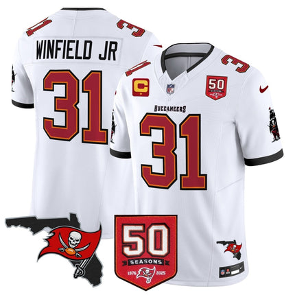 Men's Tampa Bay Buccaneers 50th Season Patch Vapor Limited Jersey - All Stitched TBBUC_KDZ - KINDOZY