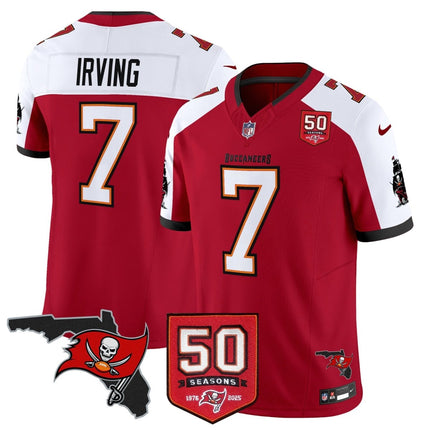 Men's Tampa Bay Buccaneers 50th Season Patch Vapor Limited Jersey - All Stitched TBBUC_KDZ - KINDOZY