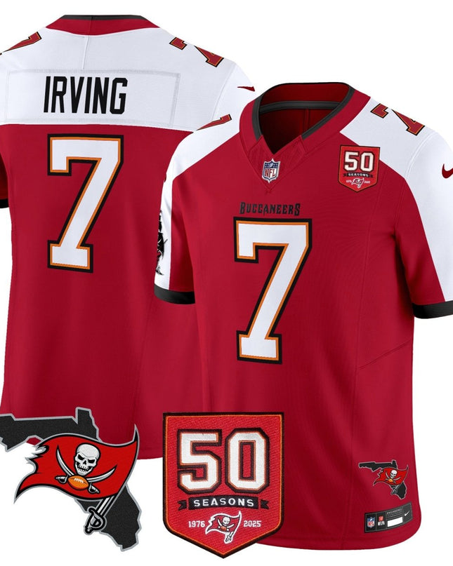 Men's Tampa Bay Buccaneers 50th Season Patch Vapor Limited Jersey - All Stitched TBBUC_KDZ - KINDOZY