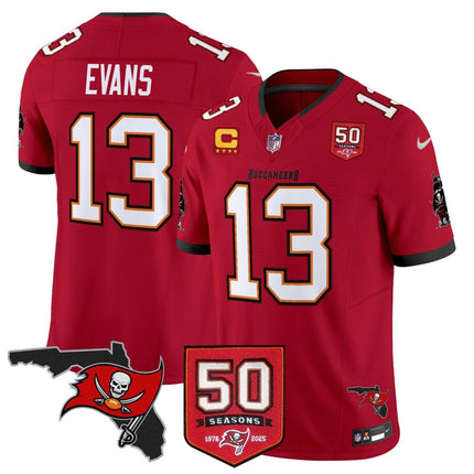 Men's Tampa Bay Buccaneers 50th Season Patch Vapor Limited Jersey - All Stitched TBBUC_KDZ - KINDOZY